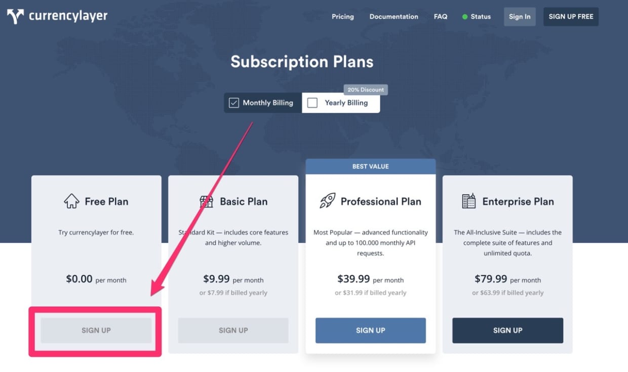 Pricing Plans | currencylayer API