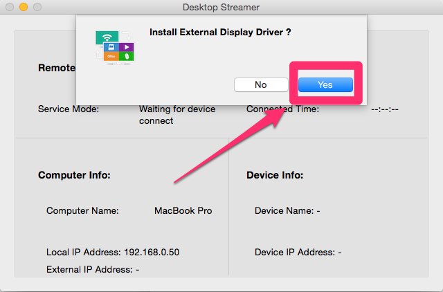 install external display drive